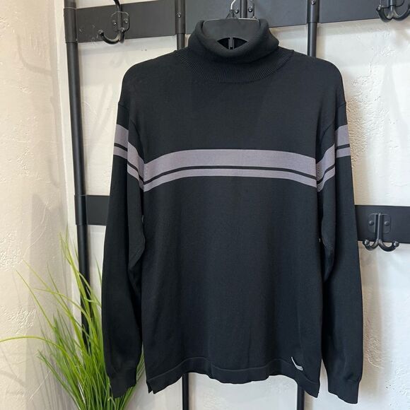 Nike turtleneck dri-fit black grey stripe size medium - Picture 10 of 16